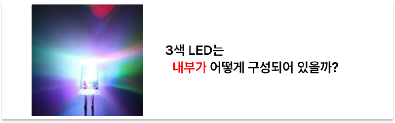 How is a 3-color LED structured internally?