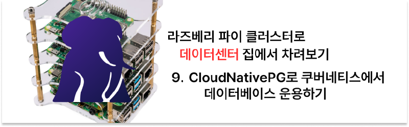 집에서 라즈베리 파이 클러스터로 데이터센터 차리기 - 9. CloudNativePG로 쿠버네티스에서 데이터베이스 운용하기